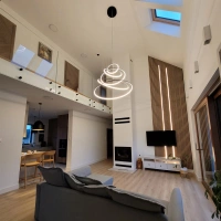 Nowoczesna lampa wisząca Led Orbit No.5 120cm czarna barwa neutralna 4K LEDesign