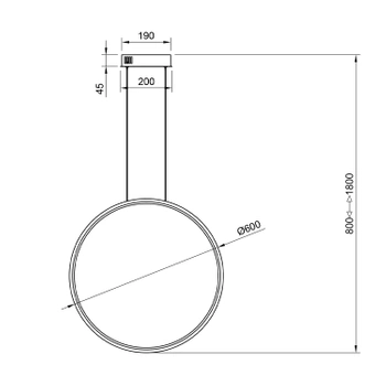 Lampa wisząca Led Moon 60 cm 4k złota baza