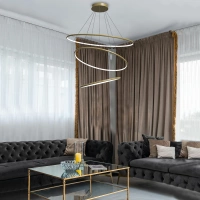 Nowoczesna lampa wisząca Led Orbit No.3 100cm złota smart barwa neutralna 4K LEDesign