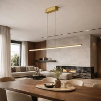 Lampa wisząca Led LINE 120 cm 3k złota ściemnialna pilot LEDesign