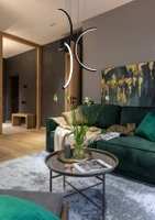 Nowoczesna lampa wisząca Led Moon No.3 40 cm czarna barwa ciepła 3K LEDesign