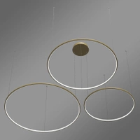 Nowoczesna lampa wisząca Led Orbit S No.3 120cm złota sterowana pilotem barwa ciepła 3K LEDesign