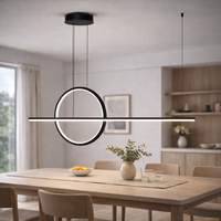 Nowoczesna lampa wisząca Led Geometrik 2 40 cm czarna smart barwa neutralna 4K LEDesign