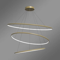 Nowoczesna lampa wisząca Led Orbit No.3 120cm złota sterowana pilotem barwa ciepła 3K LEDesign