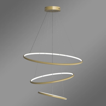 Nowoczesna lampa wisząca Led Orbit No.3 80cm złota ściemnialna triak barwa ciepła 3K LEDesign