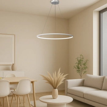 Nowoczesna lampa wisząca Led Orbit No.1 80 cm biała smart barwa neutralna 4K LEDesign