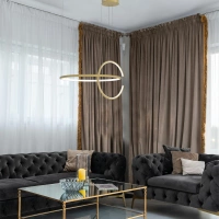 Nowoczesna lampa wisząca Led Celestial No.2 cm złota barwa neutralna 4K LEDesign
