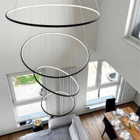 Nowoczesna lampa wisząca Led Orbit No.4 120cm czarna barwa ciepła 3K LEDesign
