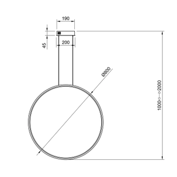Lampa wisząca Led Moon 80 cm 4k biała baza