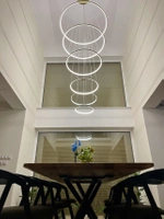 Nowoczesna lampa wisząca Led Orbit No.5 120cm złota smart barwa neutralna 4K LEDesign