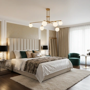 Elegancka złota lampa sufitowa Lunaris 6 do nowoczesnych wnętrz