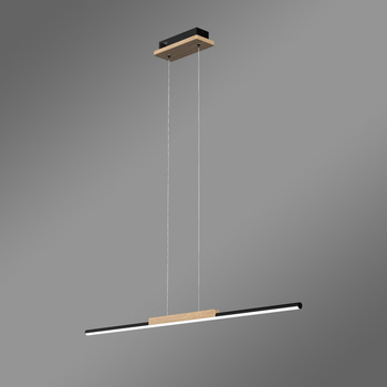 Lampa wisząca LED LINE 100 cm czarna z dębem, barwa neutralna 4K LEDesign