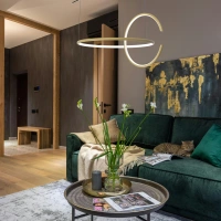 Nowoczesna lampa wisząca Led Celestial No.2 cm złota barwa ciepła 3K LEDesign