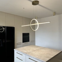Nowoczesna lampa wisząca Led Geometrik 2 40 cm złota smart barwa ciepła 3K LEDesign